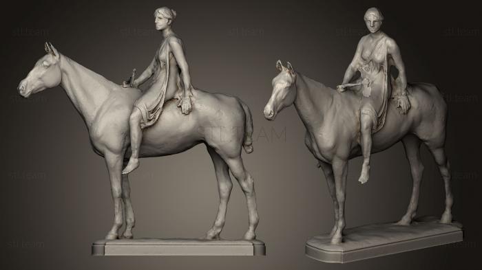 3D model Amazone zu Pferde (STL)